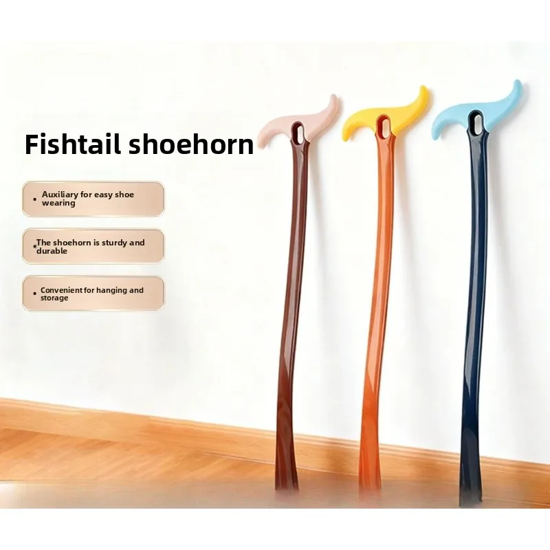 Hangable Long Handle Shoe Horn, Convenient Household Shoe Wearing Helper for Elderly & Pregnant Women