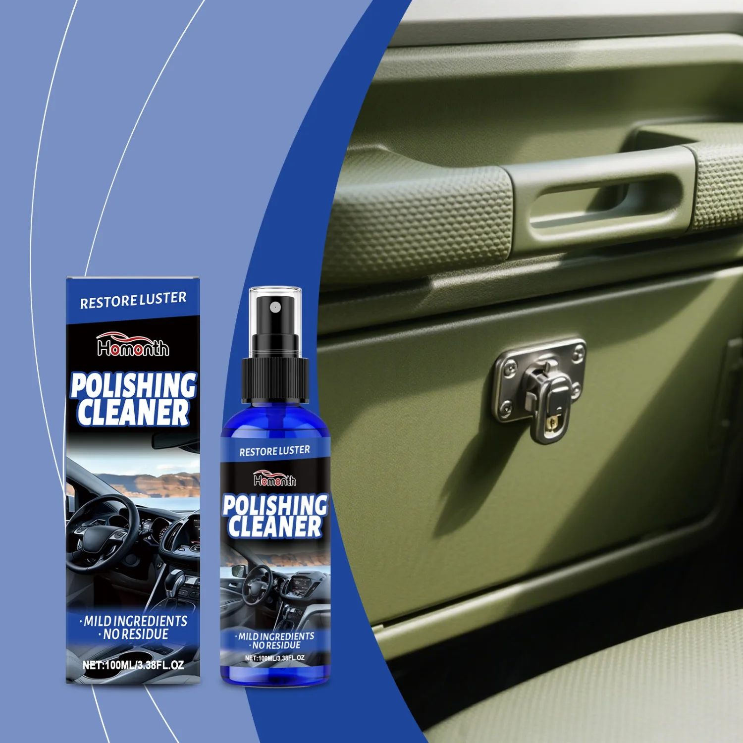 Professional Interior Plastic Restorer Spray - Repairs Faded&Scratched Dashboards,Non-Damaging Formula,Restores Like-New Finish