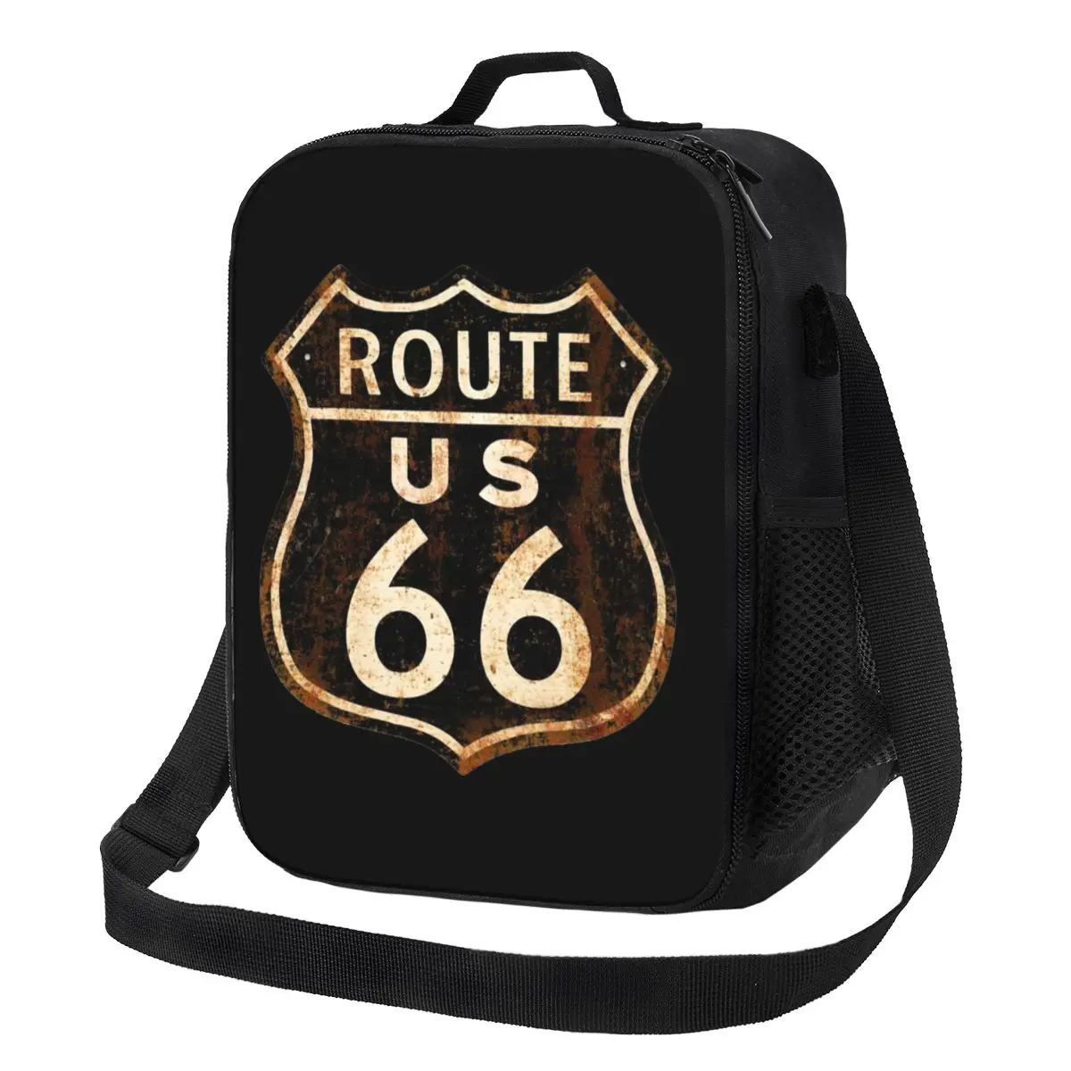 US Route 66 Insulated Lunch Bag for Work School California Sign Portable Cooler Thermal Lunch Box Women Kids