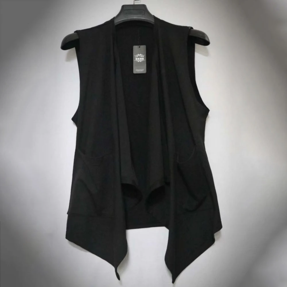 Y2k Cape Luar Gelap Unisex Fashion Musim Panas Streetwear Fashion Outdoor Klub Malam Remaja Selendang Polos Rompi Rompi Unisex 2025 Baru