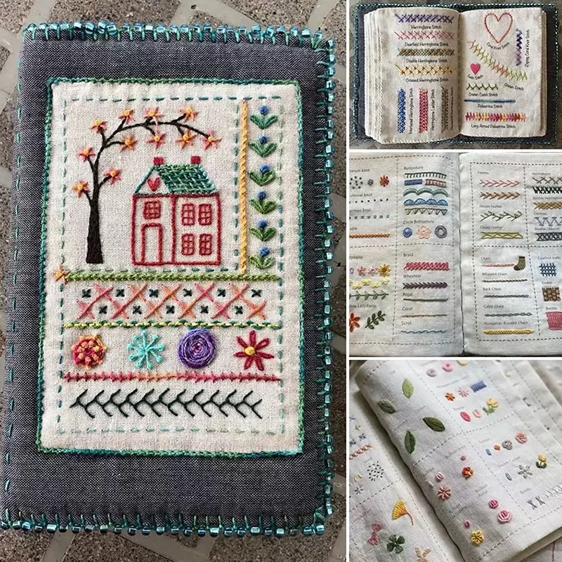 

【Nice】DIY Stitch Book Embroidery Stitch Book Sewing Book Embroidery For Beginners Adult Embroidery Study Supplies