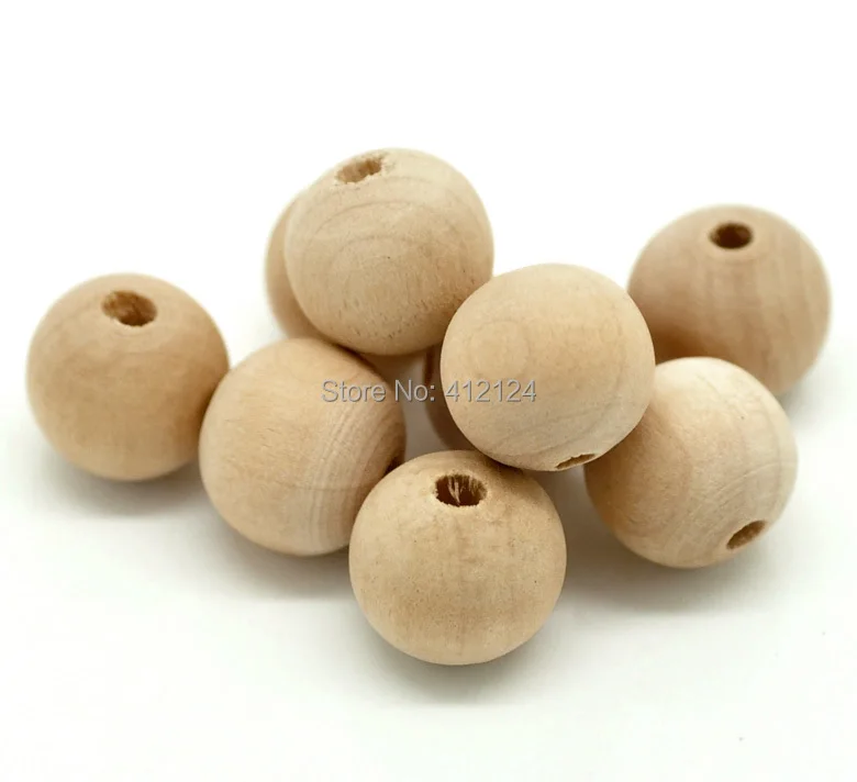 

500Pcs Natural Ball Wood Spacer Beads Jewelry Diy Findings Charms 14x13mm(1/2"x1/2")
