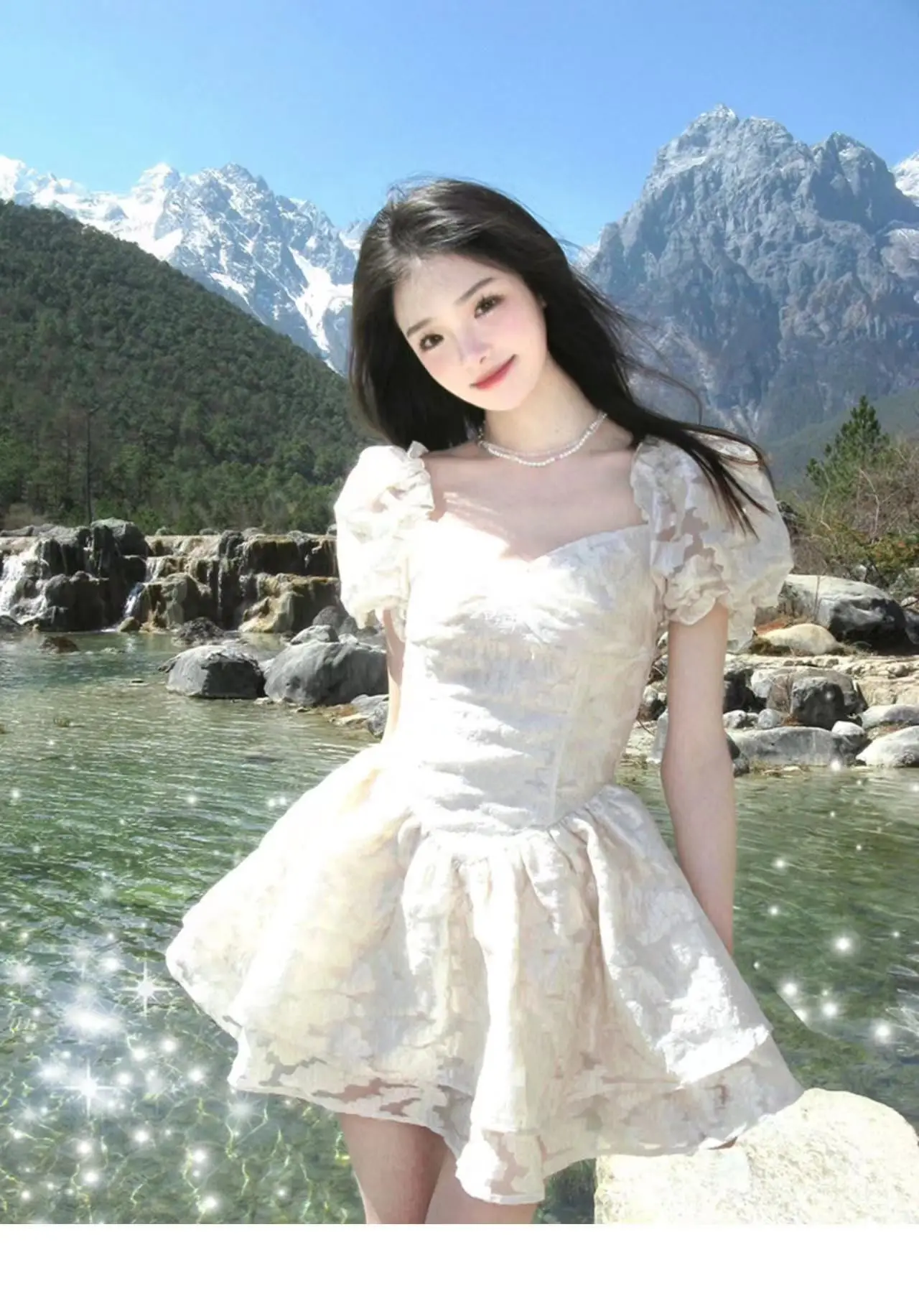 Robes à manches courtes femmes or été Boho imprimé Animal coulant taille haute taille vêtements de plage robes d'été station de vacances