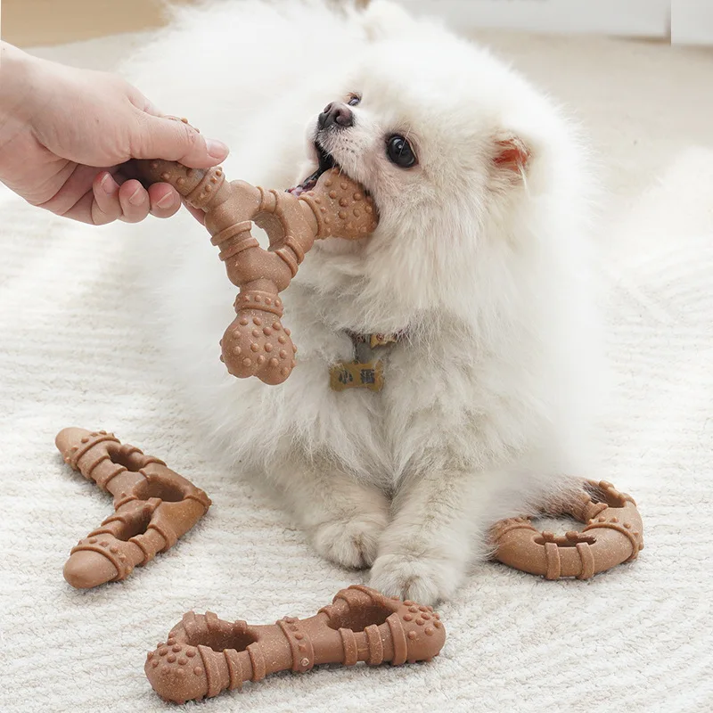 New dog chew toy, durable and chew-resistant, suitable for puppies, cleans teeth, allows for solo play and relieves boredom