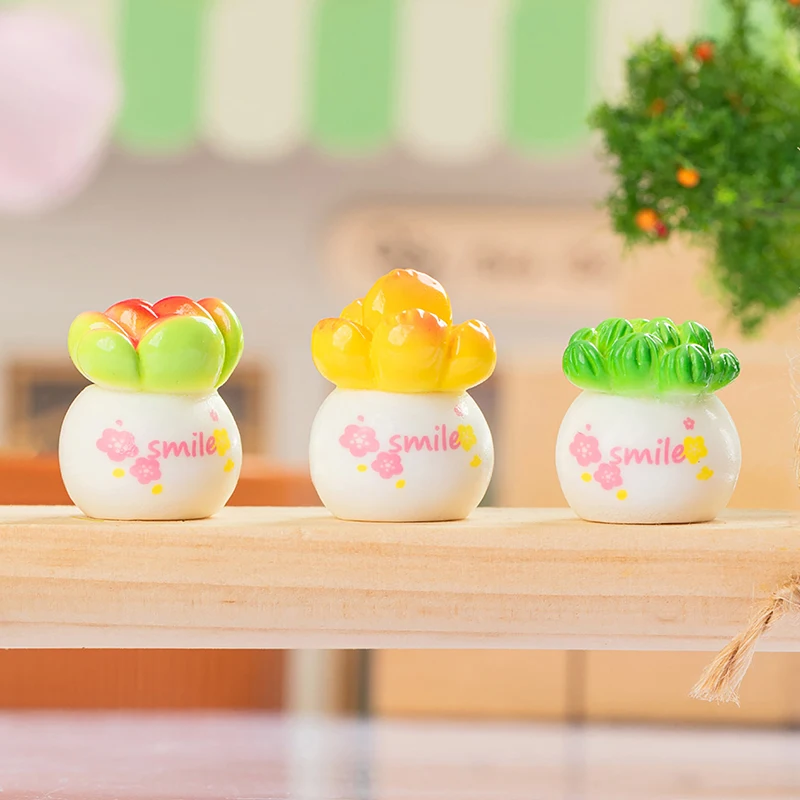 1PC Car Center Console Cartoon Succulent Plant Pendant Simulation Plant Potted Ornament DIY Decoration Accessories
