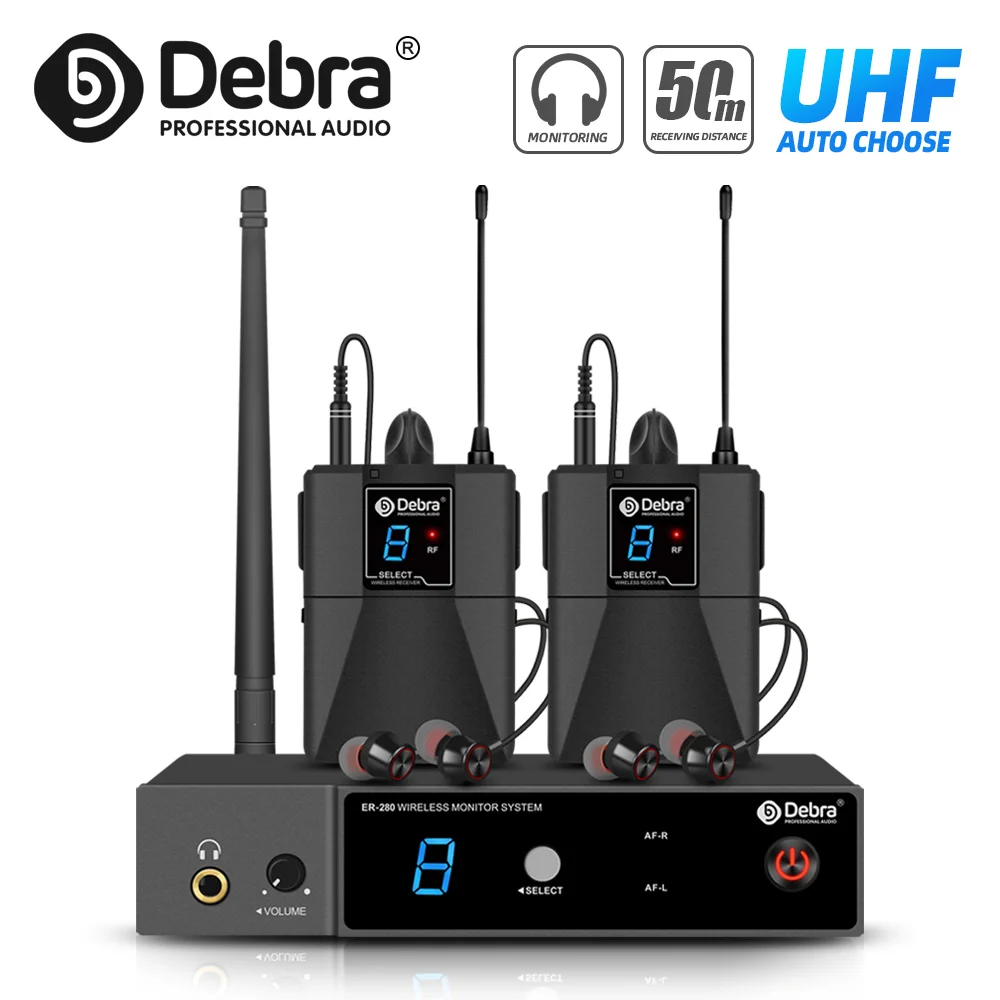 professional-debra-er-280-in-ear-monitor-system-wireless-uhf-multi-transmitter-for-concerts-studio
