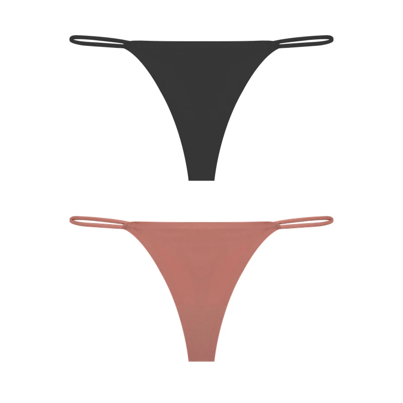 FINETOO 3PCS Women Seamless Thongs Sexy Low Waist Bikini Panties Female Traceless Underpants Ladies 