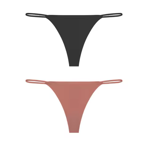 FINETOO 3PCS Women Seamless Thongs Sexy Low Waist Bikini Panties Female Traceless Underpants Ladies Solid Color T-back XS-XL