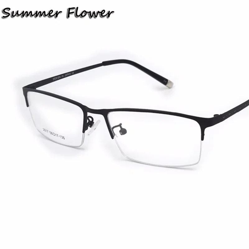 

Man Alloy Eyeglasses Half Frame Men Prescription Glasses Quality Optics Myopia Spectacles Male Fashion Gafas for Recipe Lenses