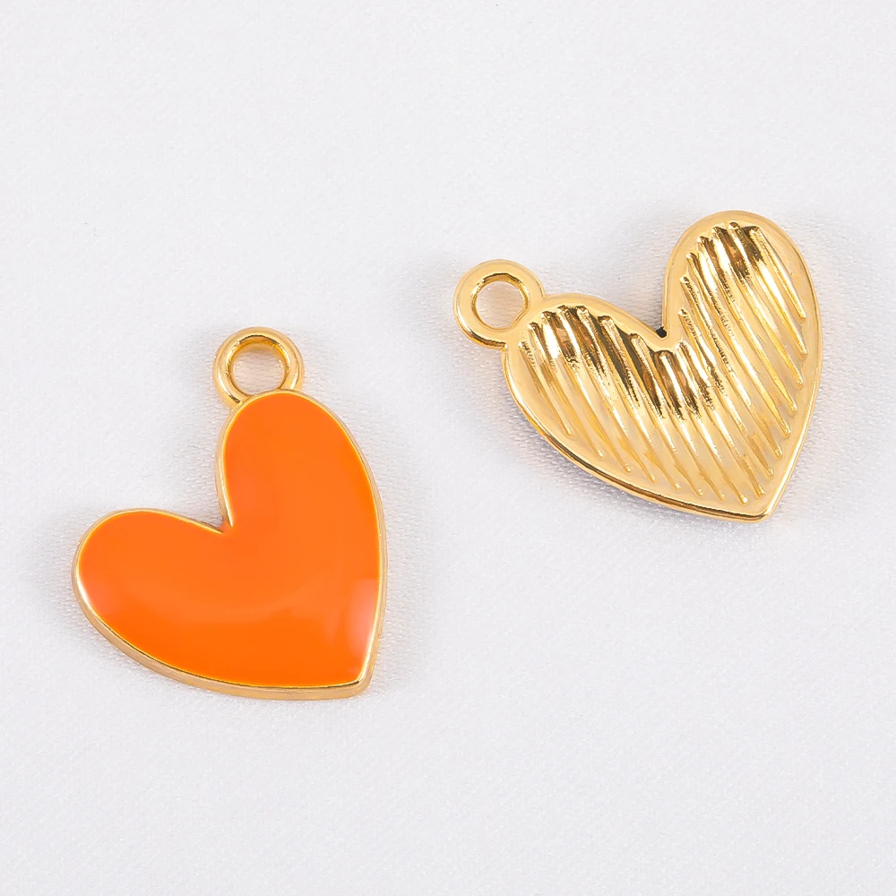 

10pcs Dopamine Color Palette Alloy Heart Pendant DIY Bracelet Necklace Charms Vibrant Jewelry Findings Wholesale Embellishments