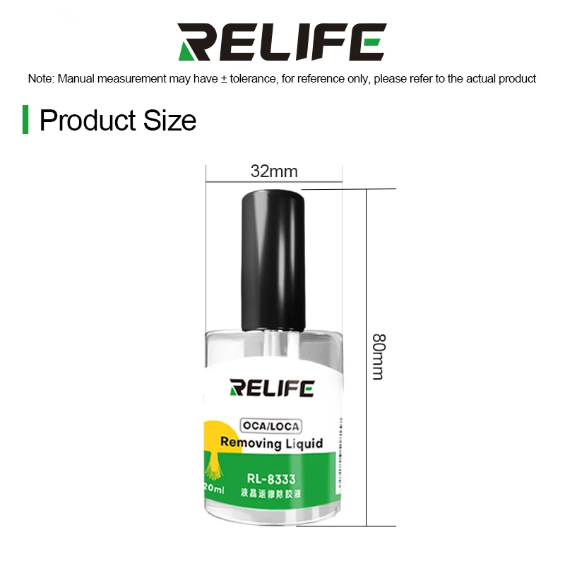 RELIFE RL-8333 LCD Repair Adhesive Remover Safe Non-corrosive No-damage to Screen Mobile Phone OCA Glue Cleaning and Remover Too