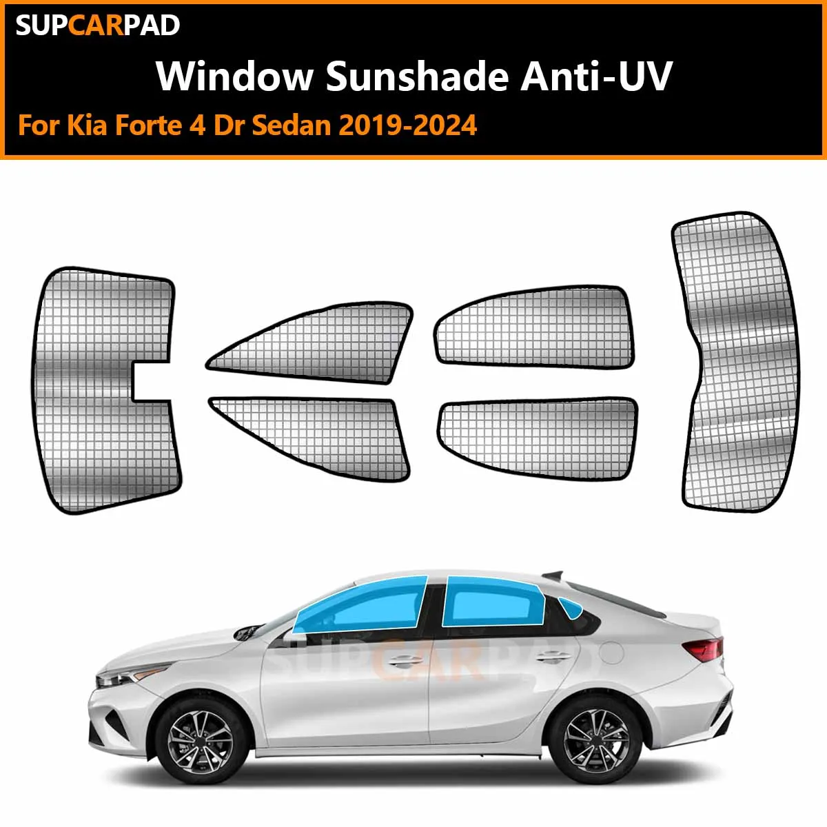 

Солнцезащитные шторки на окна автомобиля для Kia Forte 4-дверный седан 2019-2024, защита от УФ-лучей, аксессуары
