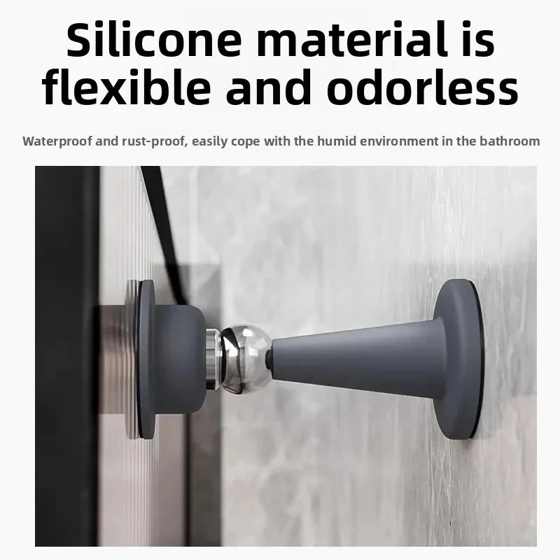 

Strong Suction Silicone Door Stopper, No Drill Anti-Collision Floor Stop, Portable Wall Protection Bumper for Home Bedroom