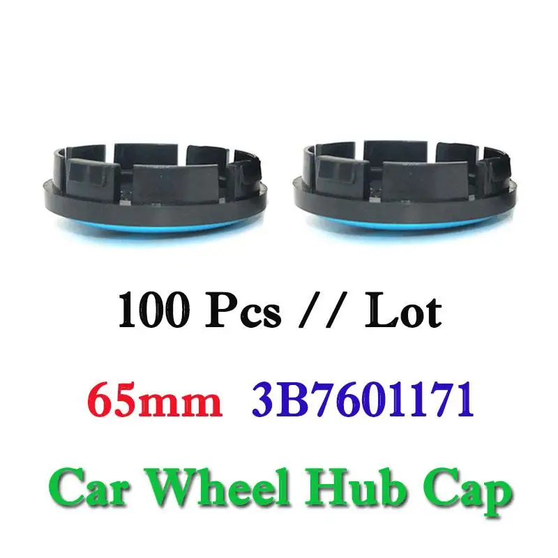 

100pcs 65mm Black Silver 3B7 601 171 Auto Wheel Center Hub Caps Car Styling Accessorie Rim Caps Dust-Proof Cover Badge Logo