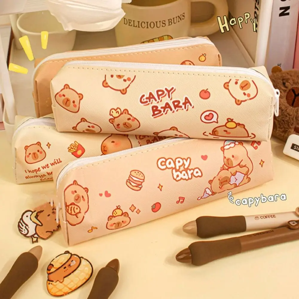 

Waterproof Kawaii Capybara Pencil Bag Cute Design Cartoon Stationery Bag Creative Panda Pen Case Student