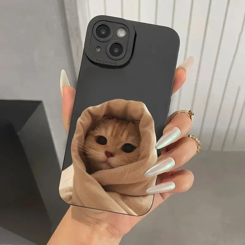 For iPhone 15 Pro Max Case Cartoon Fun Cat Pet Dog Phone Case For iPhone 16 14 13 12 11 13 Mini XS XR X 7 8 Plus Silicone Cover