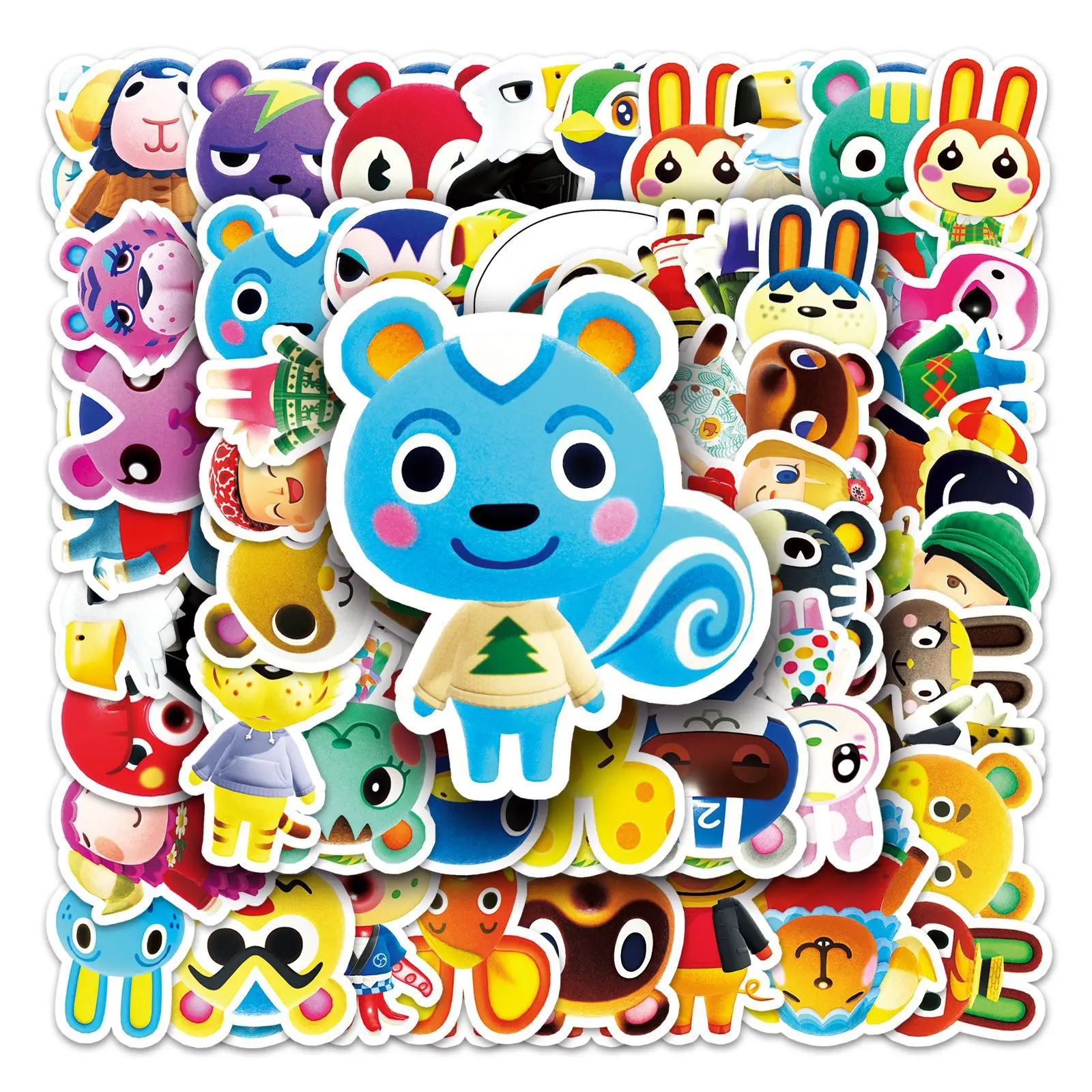 50 Pieces of Animal Crossing Cartoon Game Doodle Personality Stickers Waterproof Multi-purpose Stickers for Luggage and Laptops