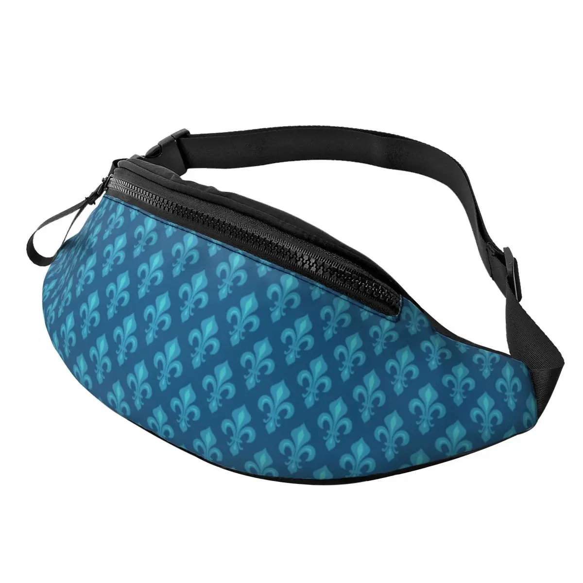 Custom Lily Flower Fleur De Lis Fanny Bag Customized Crossbody Waist Pack Men Women Travel Hiking Phone Money Pouch