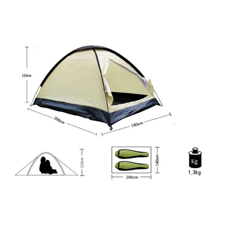 custom.Camping Equipment 2 Person Mountain Camping Tent Folding House Tent Outdoor Camping Hiking Fishing with Carry Bag