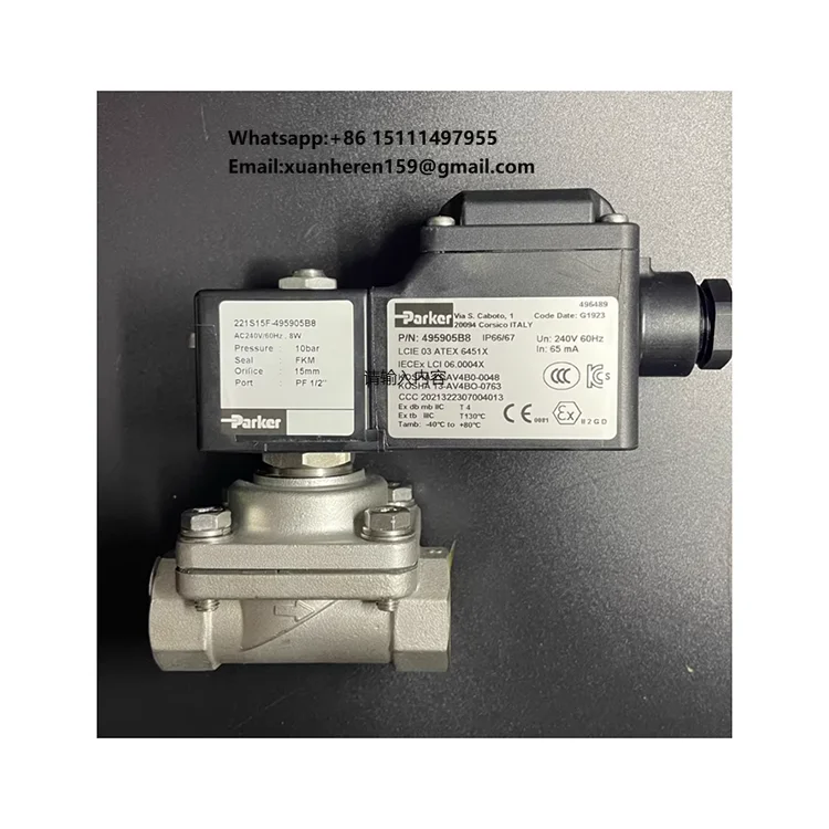 

Solenoid Valve 221S15F-495905B8 New and Original Price Not Real to Be Negotiated