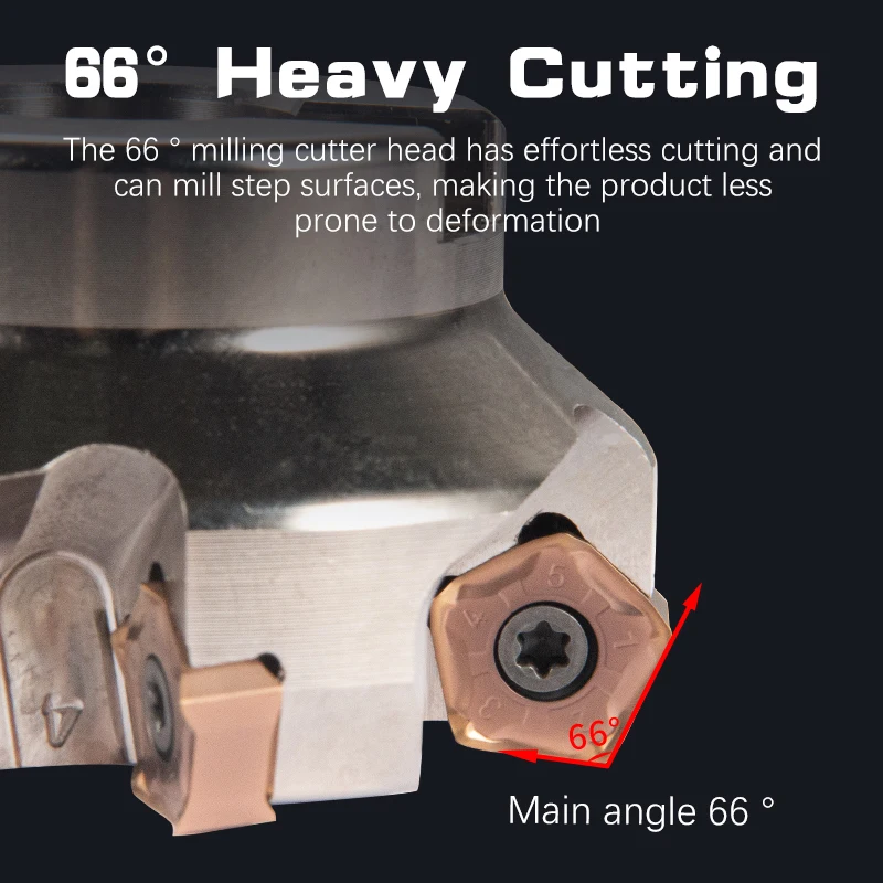 Cabezal de fresa frontal de hombro CNC HSB-MFPN66 para corte pesado, fresa Indexable MFPN y torno de inserción de fresado de carburo PNMU