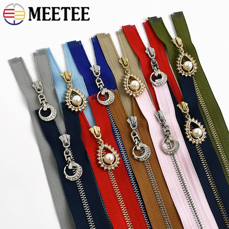 

2/5Pcs 3# 40-70cm Metal Zippers Pants Jeans Closure Zipper Garment Decor Zip Jacket Open-End Replace Zips Repair Kit Accessories