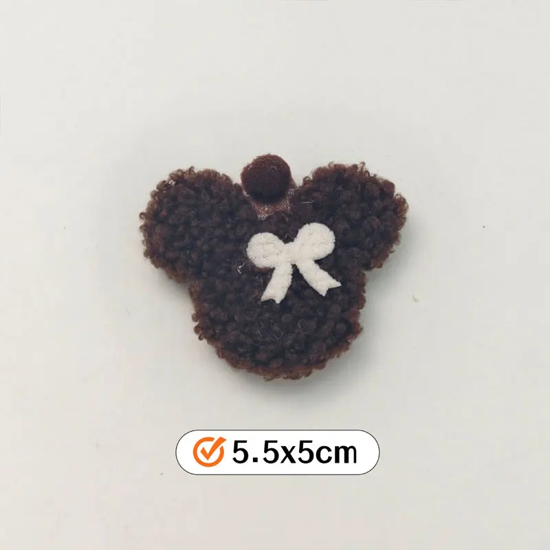 10 Stück 5,5 x 5 cm große, gepolsterte Plüschbären-Applikationen für DIY-Haarspangen, Schals, Hüte, weiche Spielzeug-Dekorationszubehör-Patches – Detail 3