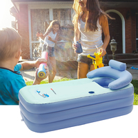 Portable Outdoor Foldable Spa Bathtub Hot Tubs with Seat Cushion Bathtub PVC Inflatable Pool for Adults, Children