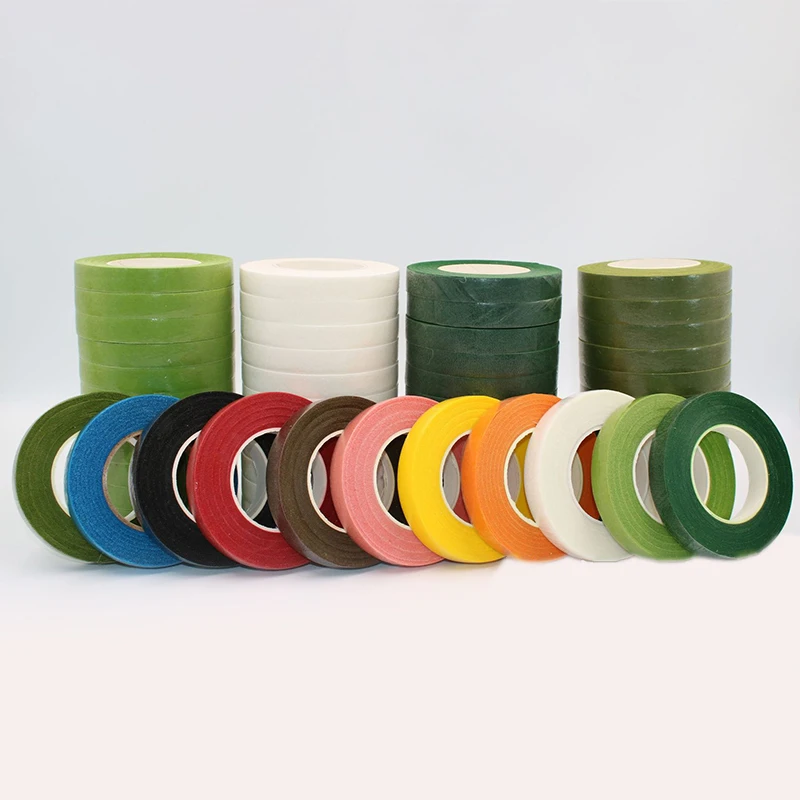 30 Yard 12MM Floral Stem Tape Corsages Buttonhole Artificial Flower Stamen Wrap Florist Green Tapes Nylon Flower Supplies