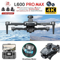 HOT-4K Professional HD Dual Camera New L600 PRO MAX GPS Drone 5KM 3-Axis Gimbal 360 Obstacle Avoidance Brushless Quadcopter Toy