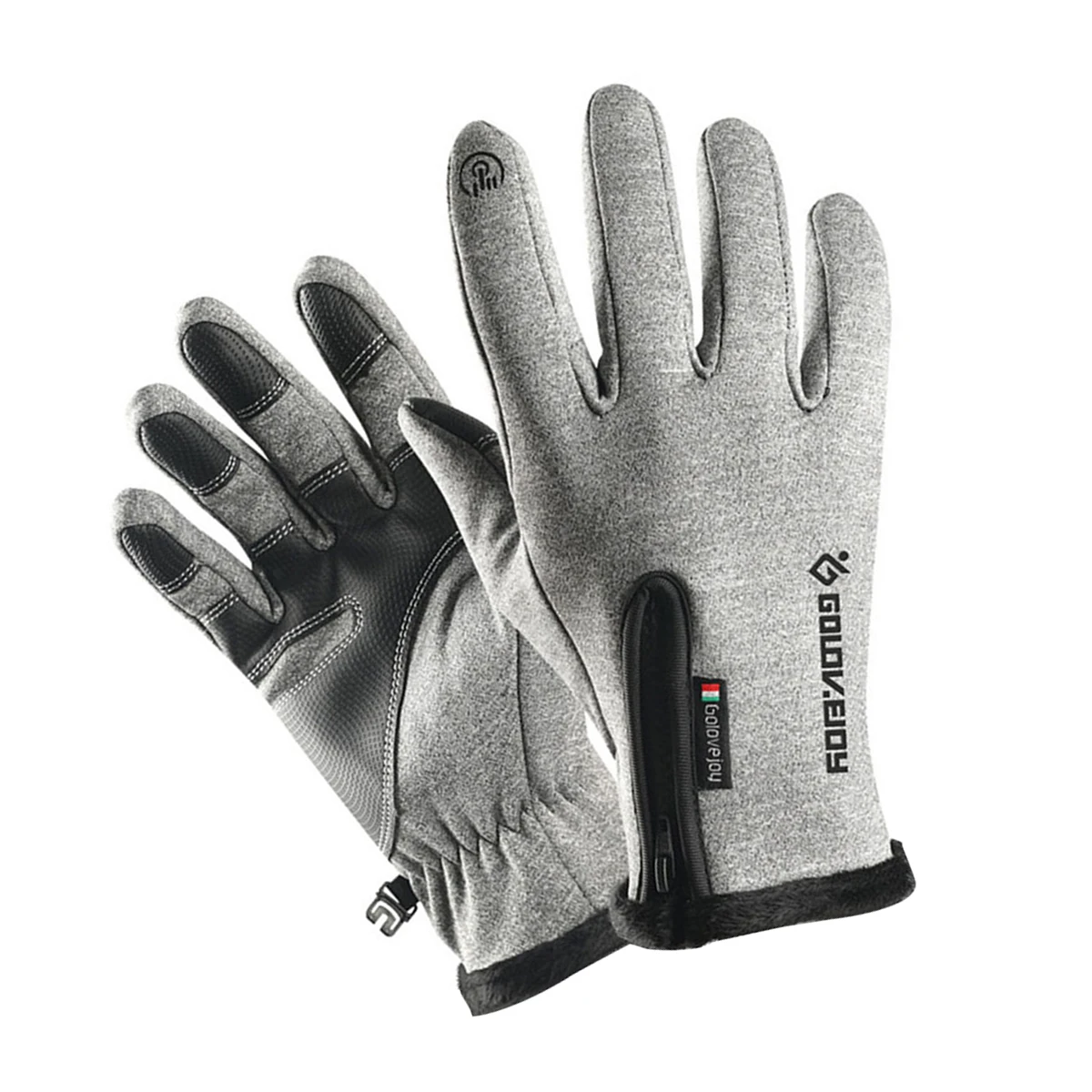 

Winter Gloves Touch Screen Riding Waterproof Cycling Running Grey Unisex Material Nonslip Palm Anti Splashing Sweat