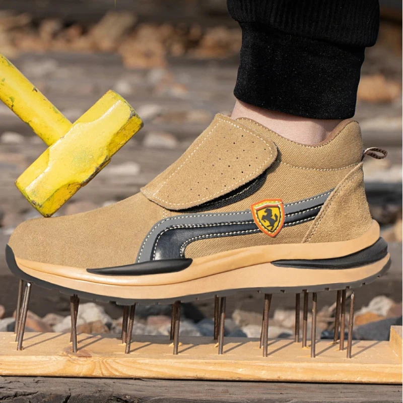 

Plus Size 36-46 Men Women Safety Work Outdoor Hiking Shoes Steel Toe Sneaker Soft Kevlar Insole Anti-smash Welding Boots 816
