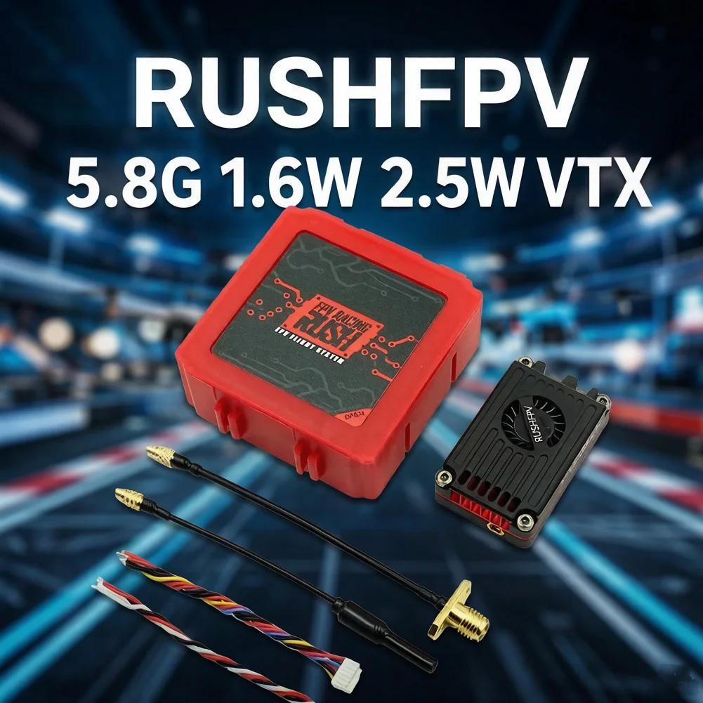 

RUSHFPV RUSH MAX SOLO / TANK SOLO 5.8ГГц 2.5Вт / 1.6Вт Мощный видеопередатчик (VTX) 48 каналов с корпусом из ЧПУ для FPV-дронов дальнего радиуса действия и гоночных квадрокоптеров