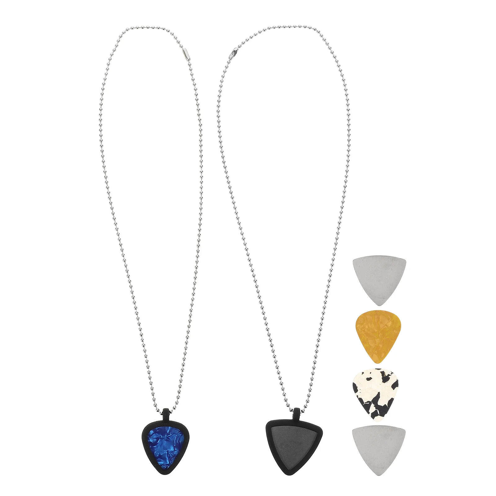 

Silicone Guitar Pick Holder Necklace Dual Sided Scratch Resistant Handsfree Design For Electric Acoustic Guitarists Pendant