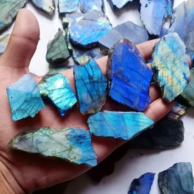 50g/100g/200g Blue Labradorite Slab,Raw stones labradorite jewelry diy,crystal Gift,Great Flash Polished Stone Slice Ideal Gift 4