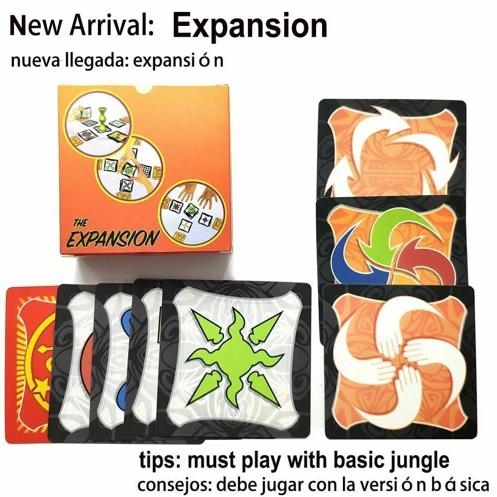 Jungle Board Game Brown Wood Token Family Party Fun Run Fast Pair Cards Game English Table Game