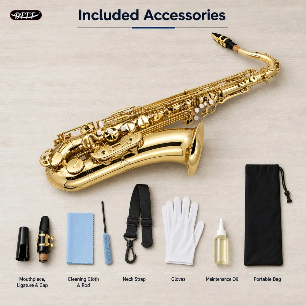Customized Factory Direct Tenor Saxophone In Bb Professional Brass Instrument For Jazz Band And School Orchestra Performance