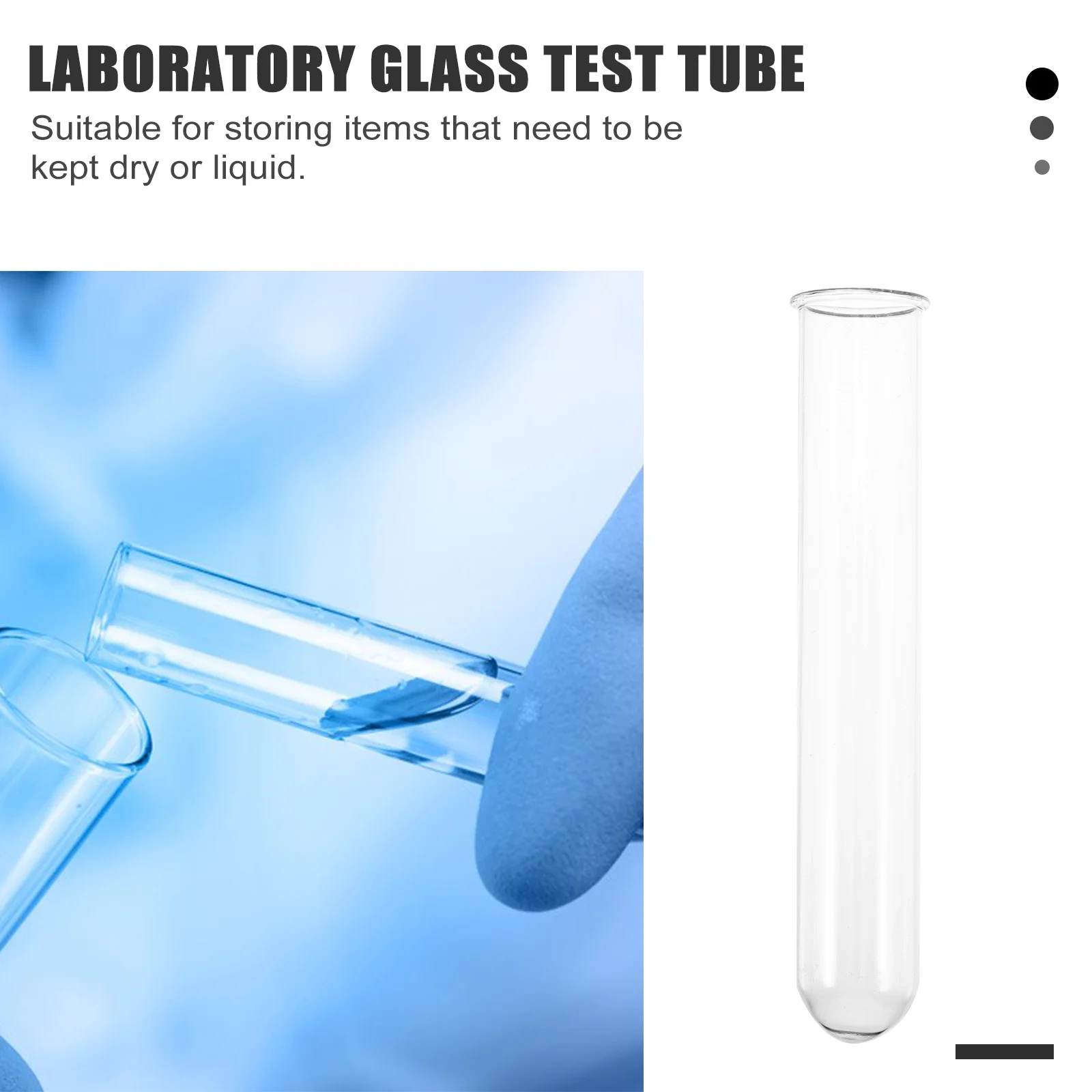 

10 Pcs Transparent Tube Scientific Experiments Glass Test Tubes Laboratory Clear Storage Small