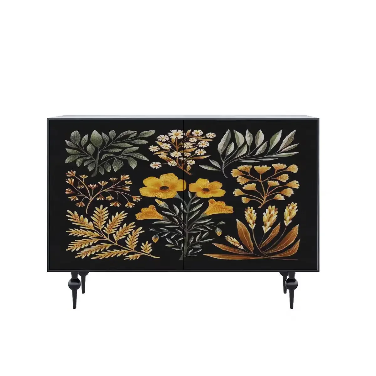 

2024 Neoclassical solid wood tall cabinet printed porch cabinet dining side cabinet living room decorative