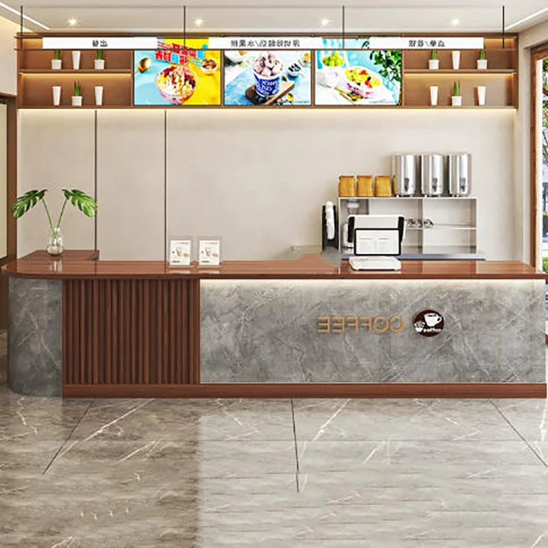 

Modern Luxury Reception Desk Office Display Stand Counter Reception Desk Cash Podium Mostrador Tienda Commercial Furniture