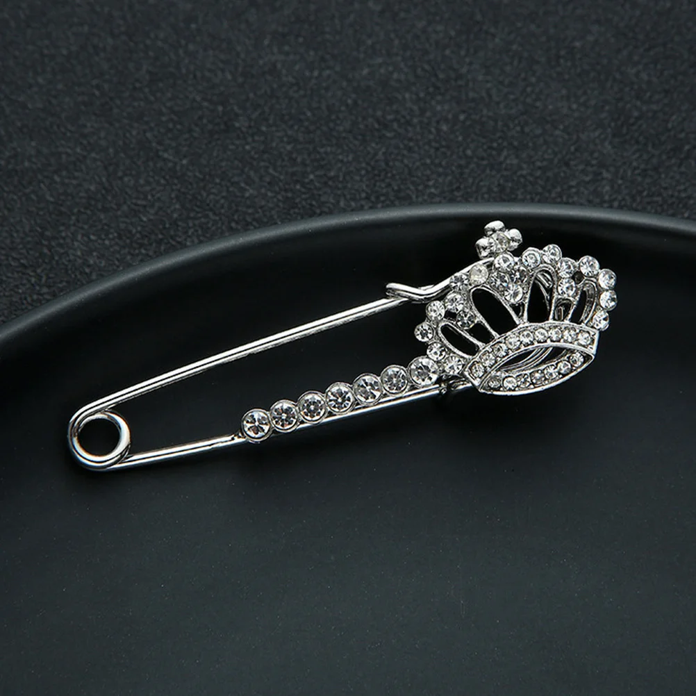 

3Pcs Delicate Crown -Quality Alloy Brooch for Collar Lapel Skirts and Shawls Decorative Brooch Clothing