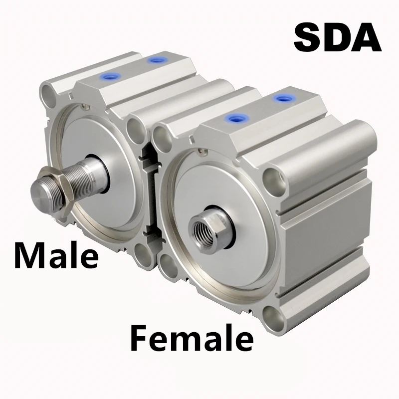 SDA SDA12 SDA16 Female SDA32 SDA40 AirTAC Type SDA20 SDA25 SDA50 SDA63 SDA80 Air Cylinder Pneumatic Compact