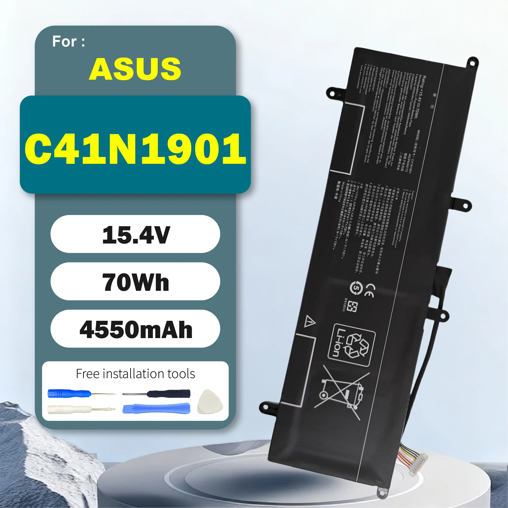 C41N1901 Replacement Laptop Battery for Asus ZenBook Duo UX481 UX481FA UX481FL UX481FLY High Capacity Long-Lasting