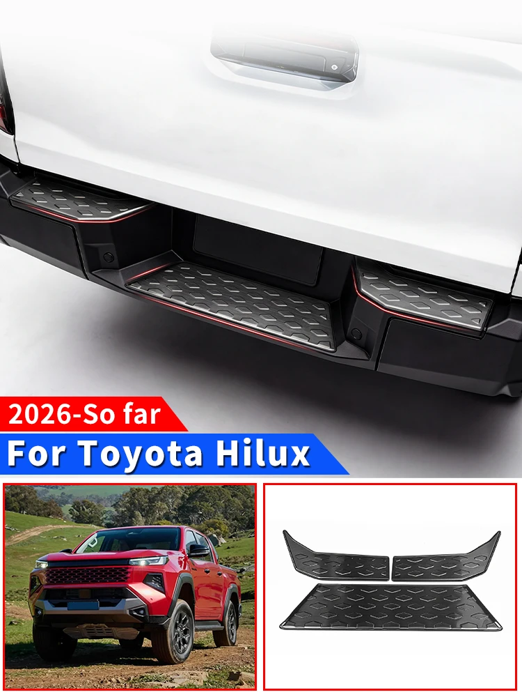 

For 2026 Toyota Hilux Rear Bumper Step Pedal Decoration Cover Decorative Anti Scratch Protection Automotive Exterior Accessories