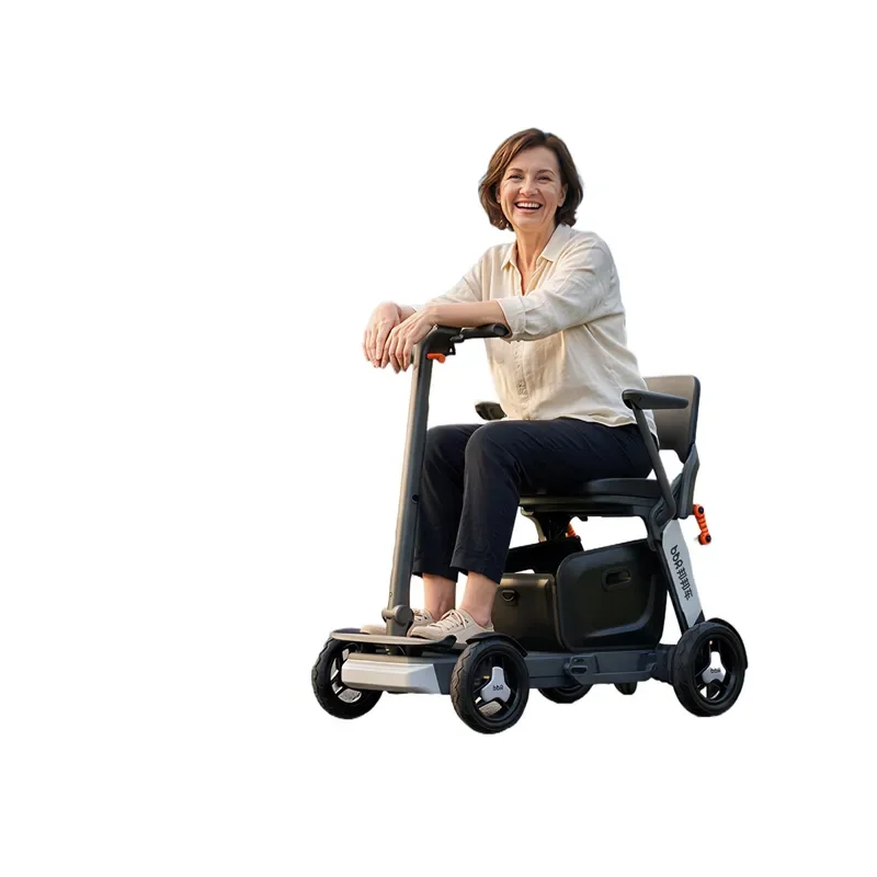 For Elderly Intelligent Electric Four Wheel Scooter Lightweight Fully Automatic Folding Travel Mobility Aid Compact New Model