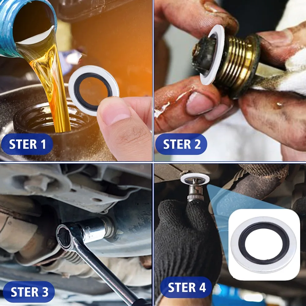 Car Oil Sump Drain Plug Sealing Gaskets Rings Washer OEM110265505R for Peugeot Citroën Renault A6079970345 Auto Accessories - view 6
