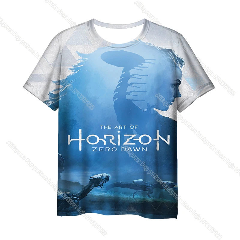 New Horizon Forbidden West T Shirts Summer Aloy Horizon Zero Dawn Men Oversized Loose Clothes Short Sleeve O Collared Tshirt