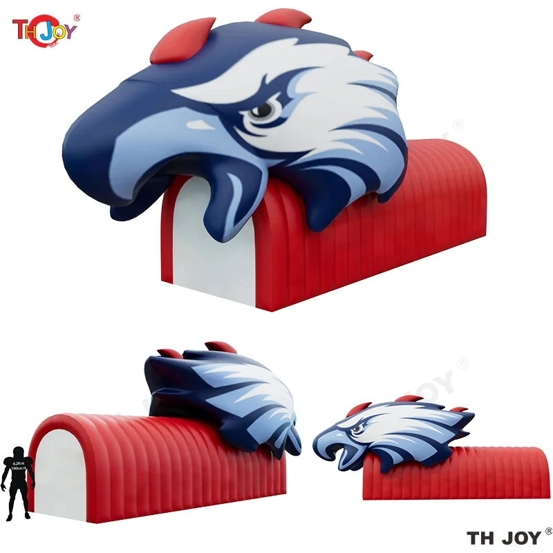 

Надувной футбольный тоннель с тематикой лесных животных, гигантский надувной тоннель в виде орла для футбольных мероприятий