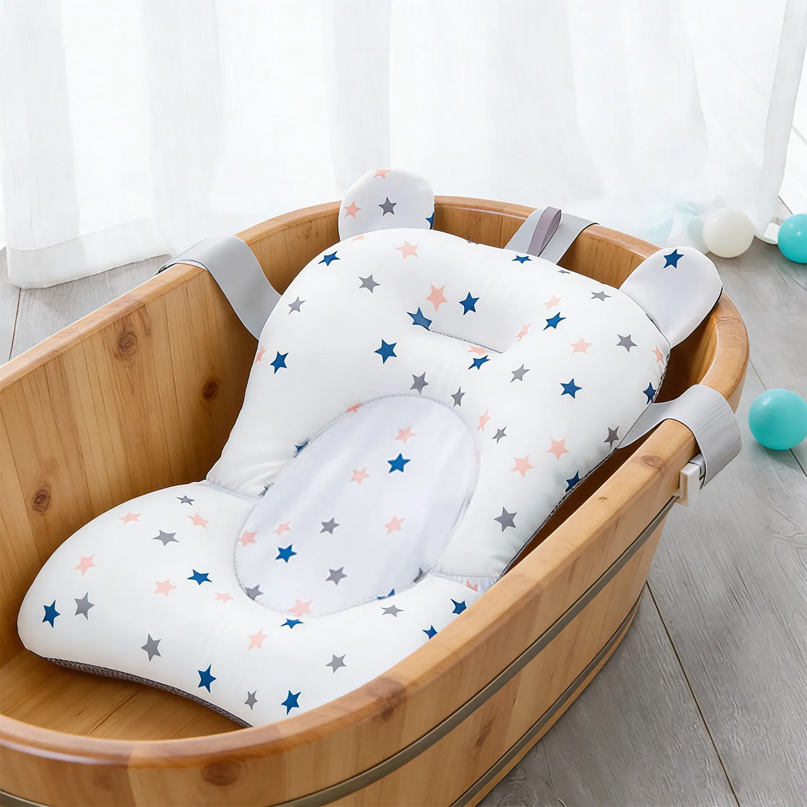 

Baby Bath Cushion Premium Floating Support Pad Adjustable Tilt for Newborns Infants Toddlers Bathtub Seat Bath Sponge Cushion