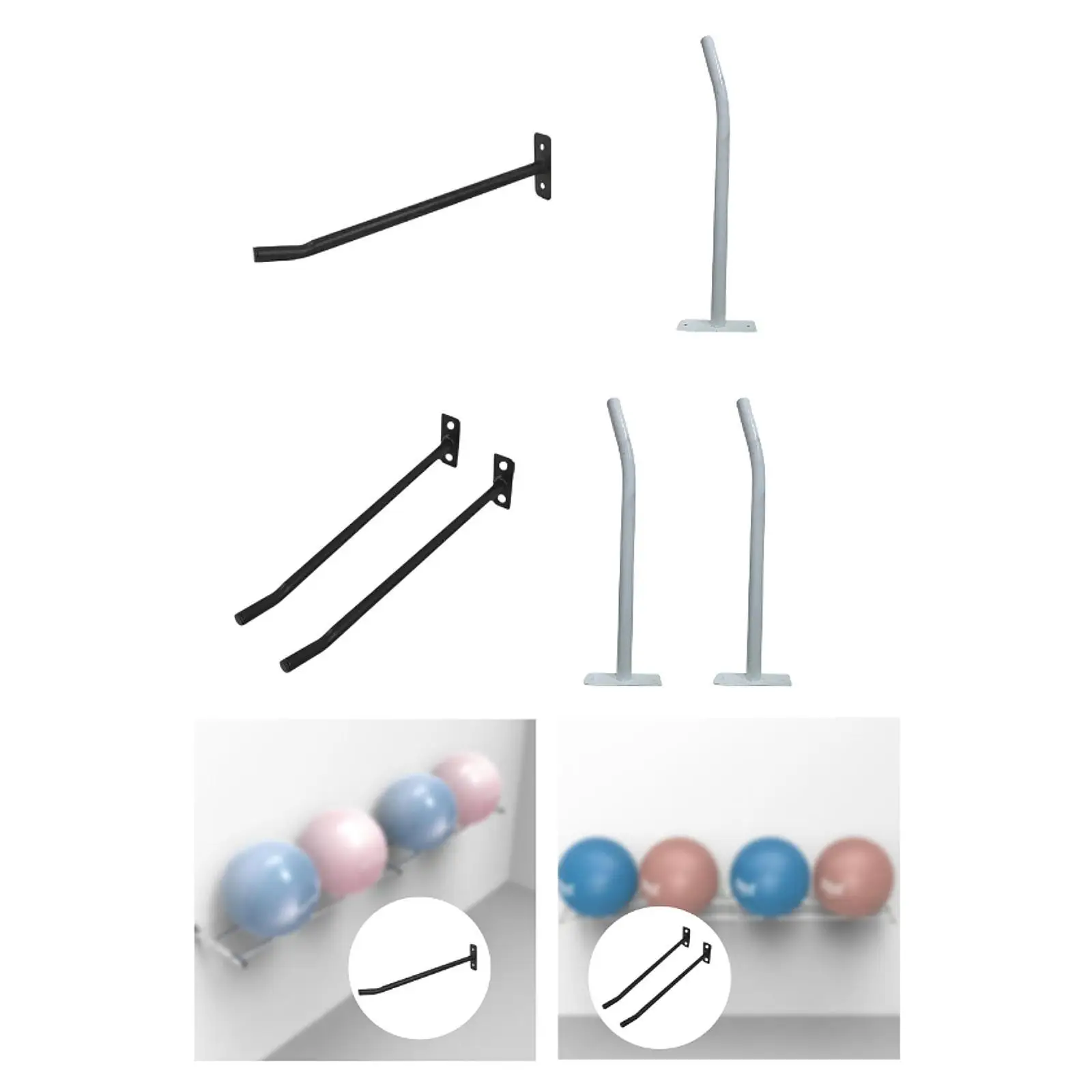 Soporte de pared para pelota de ejercicio, gancho de almacenamiento, soporte de carga, organizador de garaje resistente, estante de pared para esquí, pelota de Yoga, herramienta de jardín
